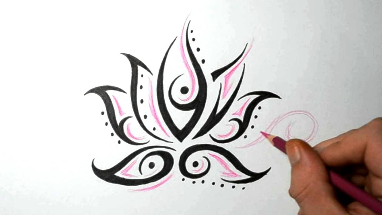 Lotus Flower Tattoos Quick Design Sketch Idea YouTube