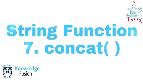 String Function - concat() Method | JAVA Programming | ICSE