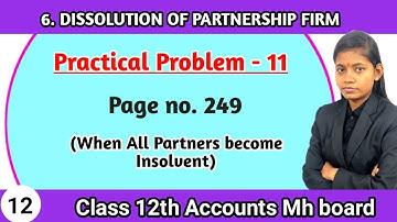 Std 12th commerce accounts lesson 6 practical problem 11 | When all partners become insolvent