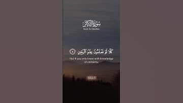أَلْهَاكُمُ التَّكَاثُرُ || تلاوة جميلة لسورة التكاثر ❤️ || القارئ مشاري راشد العفاسي