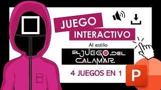 😱 PLANTILLA PPT 🔼⏺⏹ EL JUEGO DEL CALAMAR 🦑  EN POWERPOINT | 4 EN 1 | SQUID GAME
