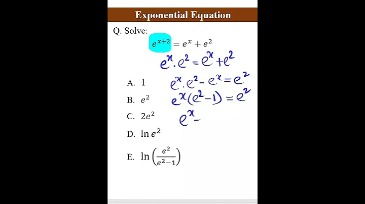 Exponential Equation - Solve #shorts #maths #exponentialequation #solve #mathpractice
