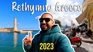 Rethymno Crete, walking tour 4k, Greece 2023