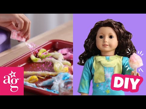 How to Make Sparkly Cotton Candy for Your Doll | Doll DIY | @AmericanGirl