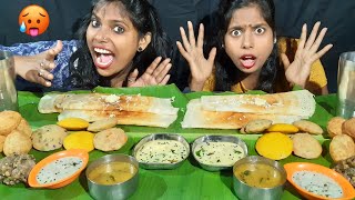 Different type dosa, type Italy and pani puri eating challenge // South Indian food😋😋👌👌