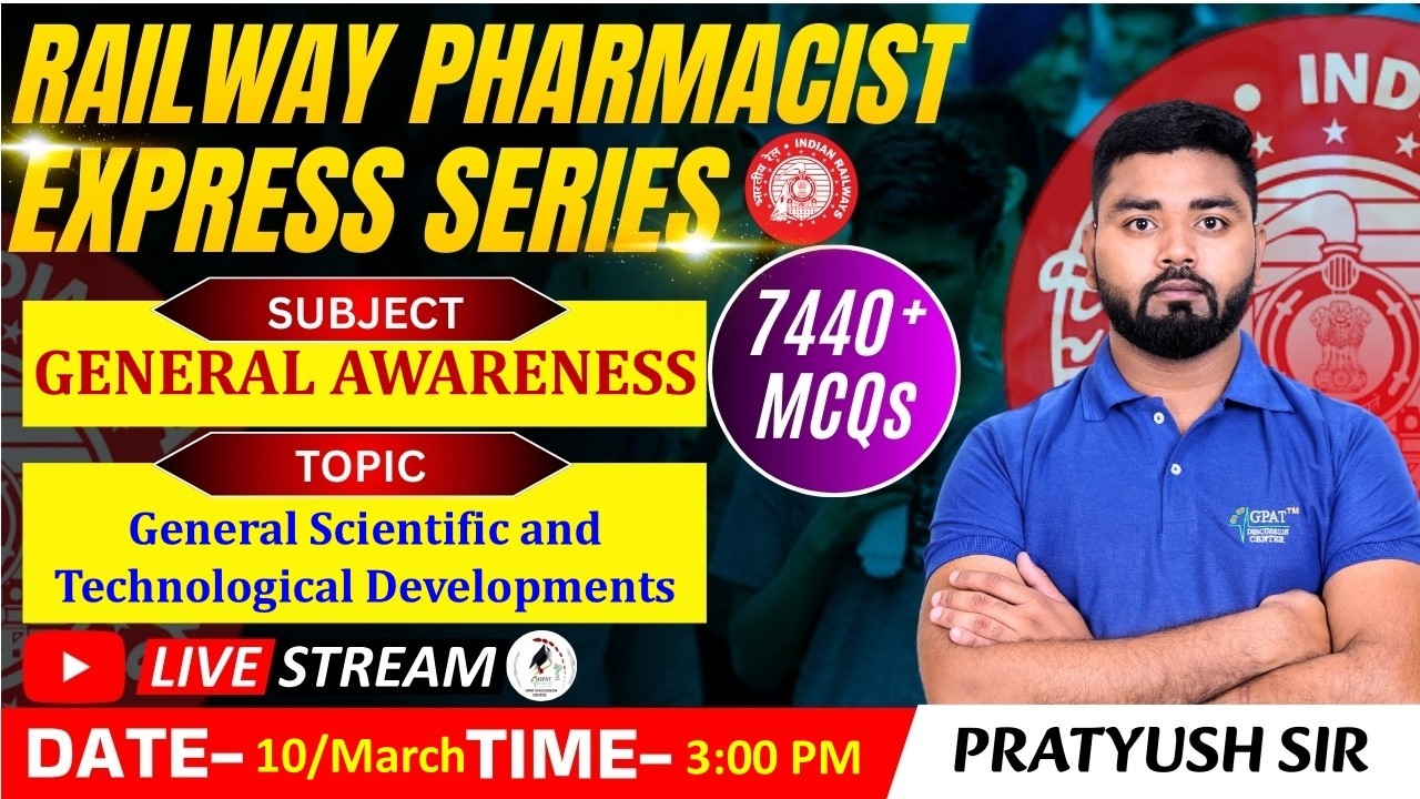 L- 171 | General Awareness: Scientific & Tech. | RAILWAY(RRB) PHARMACIST 7440+ MCQ