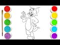 🖌️Cute Cartoon Tom colour drawing video | kids Rhymes | Colours Name #drowing #art #kidsvideo#rhymes