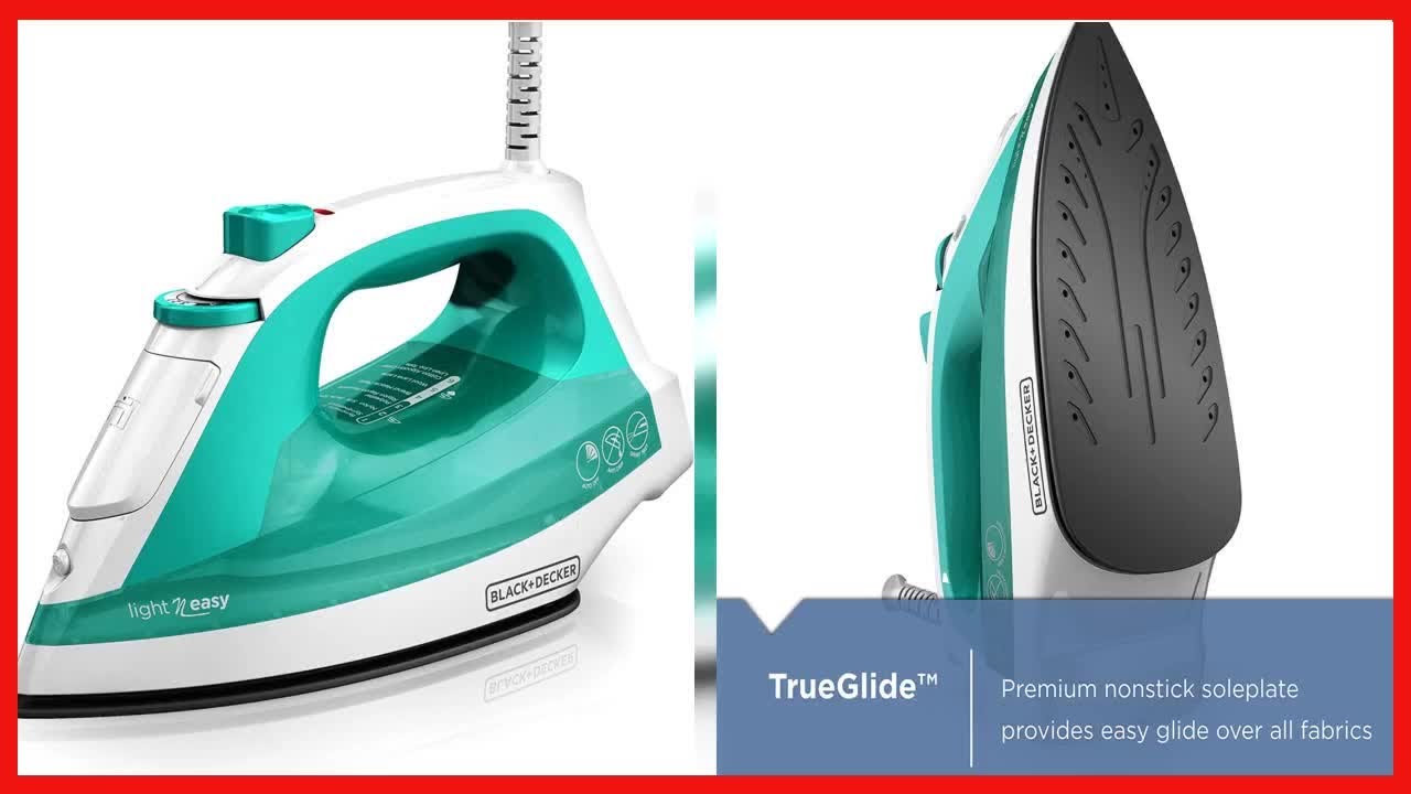 BLACK+DECKER Light 'N Easy Compact Steam Iron, Teal IR1010 - The