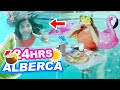 💦☀️24 HORAS en LA ALBERCA ⛱ En Tiempos de Frío 🥶 CAMA ACUÁTICA y COMÉDOR FLOTANTE🍕