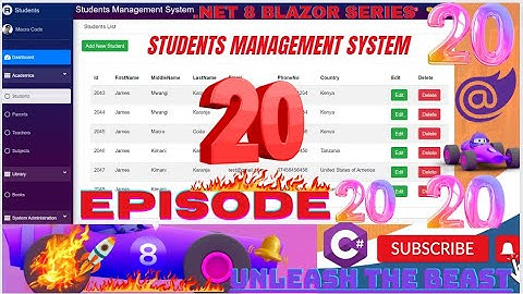 EPISODE 20: How to Create Blazor Students CRUD App with Admin LTE in NET8.0,EF Core,SQL Server EP20💥