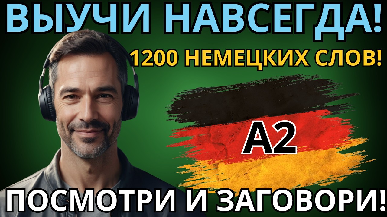 ВЫУЧИ ЛЕГКО 1200 НЕМЕЦКИХ СЛОВ УРОВНЯ А2 - Слова на каждый день - Немецкий на слух - Словарный запас