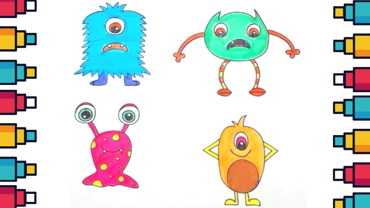 animated monsters to draw