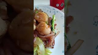 SCALLOP, ONION, CELERY AND BOK CHOY #satisfying #viral #trending #food #chinesefood