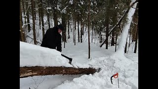 DED ARHAR делаю экран на костровище из больших бревен.Часть 1