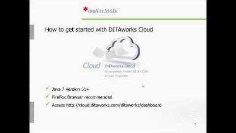 Getting started with DITAworks Cloud