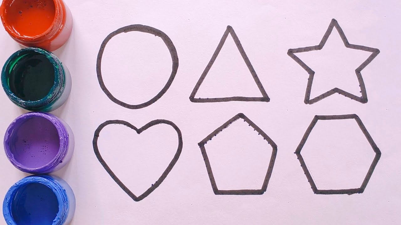 2d Shapes drawing activity learning video | Learn colors name with ...