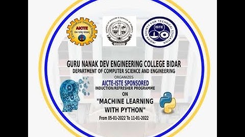 GNDECB DAY-1: "ML WITH PYTHON" INDUCTION/REFRESHER PROGRAMME"