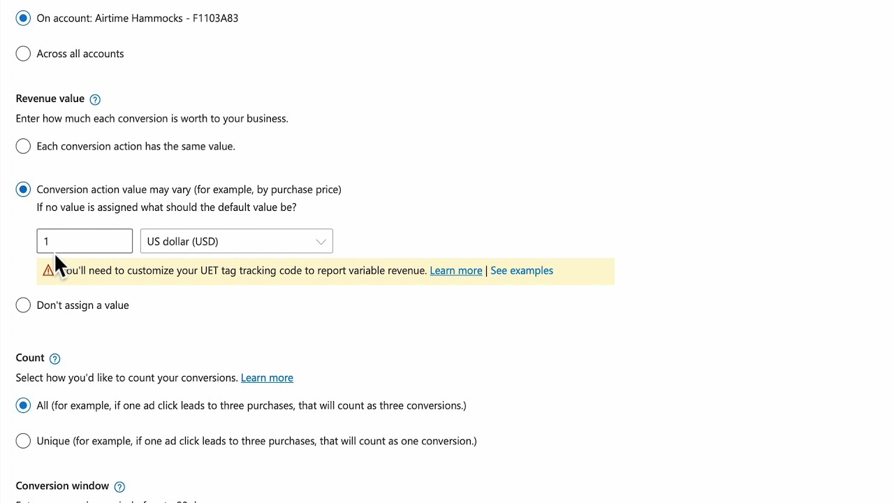 Create a Conversion Goal for Wix in Microsoft Ads