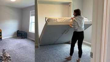 How To DIY Build A Queen Murphy Bed Using The Create-A-Bed Adjustable Bed Mechanism Kit #diyprojects