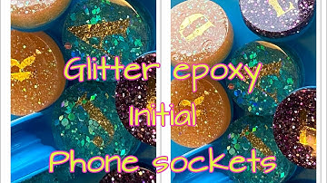 Glitter epoxy monogram pop sockets