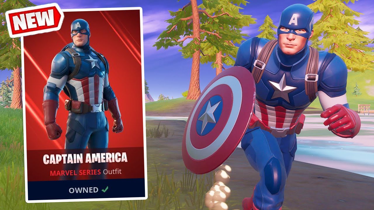 NEW CAPTAIN AMERICA Skin + SHIELD Gameplay in Fortnite! - YouTube