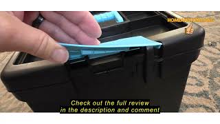 Review Storex Portable File Box with Organizer Lid – Plastic Office File Storage Box for Letter Pape