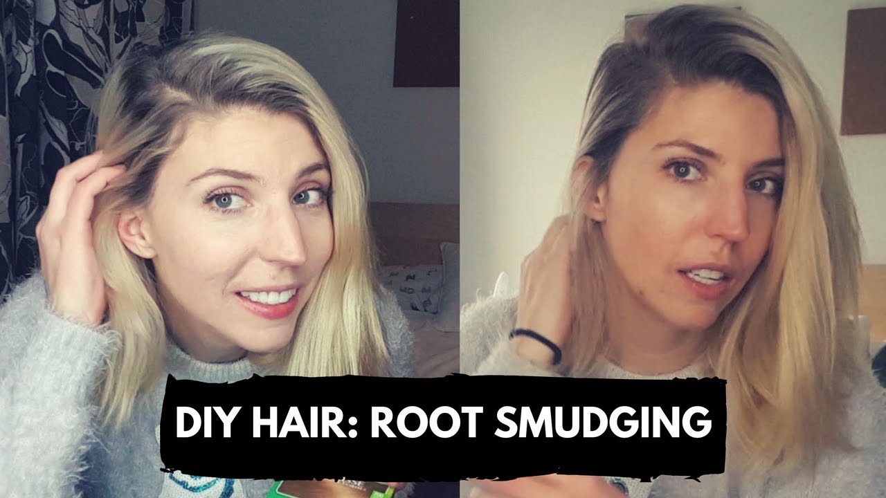 Diy Smudge Of Blonde Hair With Dark Roots Youtube
