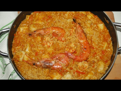 Arroz meloso con gambas y sepia