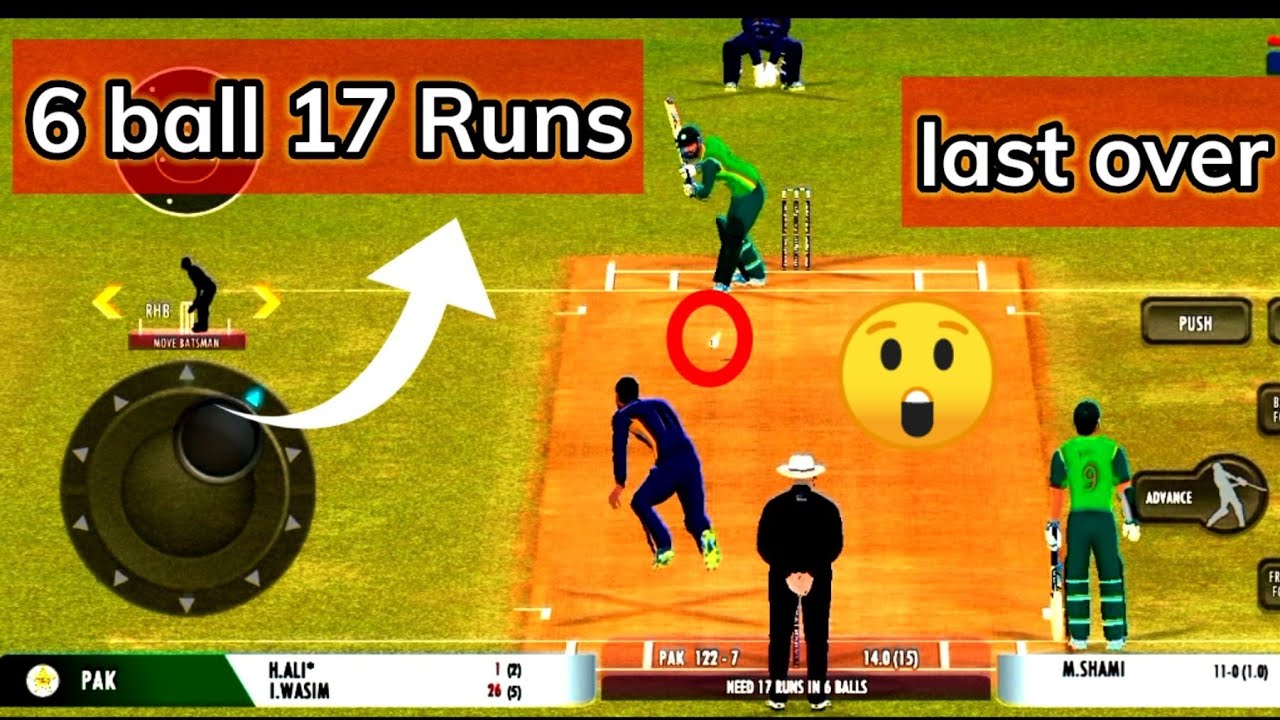 last over drama 6 ball 17 Runs Need 🔥Real Cricket22 #pakvsindia - YouTube