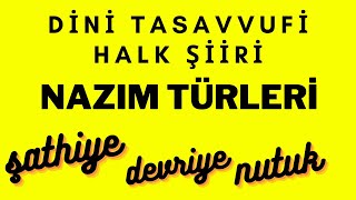 Dini Tasavvufi Halk Şiiri Nazım Türleri Resimi