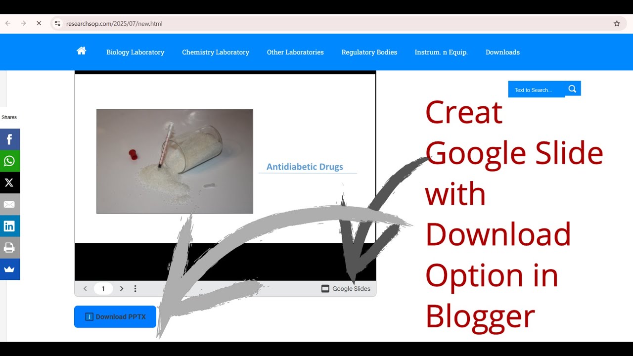 Как добавить возможность скачивания презентации Google Slides в Blogger