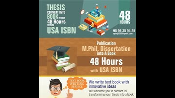 Thesis convert into Book and publish at USA ISBN