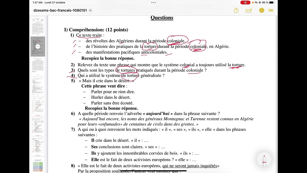 3. Bac26 أربح نقطة مجانيةلسؤال موضوع النص سهلة بتمرين تطبيقي Le thème du texte (Astuce) الجزء 2