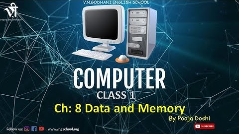 Computer For Class 1 | Ch.: 8 Data and memory By Pooja Doshi