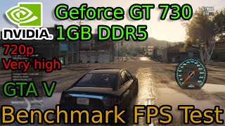 Nvidia Geforce GT730 1GB DDR5 i3-4170 3.70GHZ 720p Very High Benchmark FPS Test - GTA 5