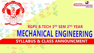 Syllabus Mechanical Engineering (ME) RGPV B.Tech 3rd Sem 2nd Year | ME Syllabus
