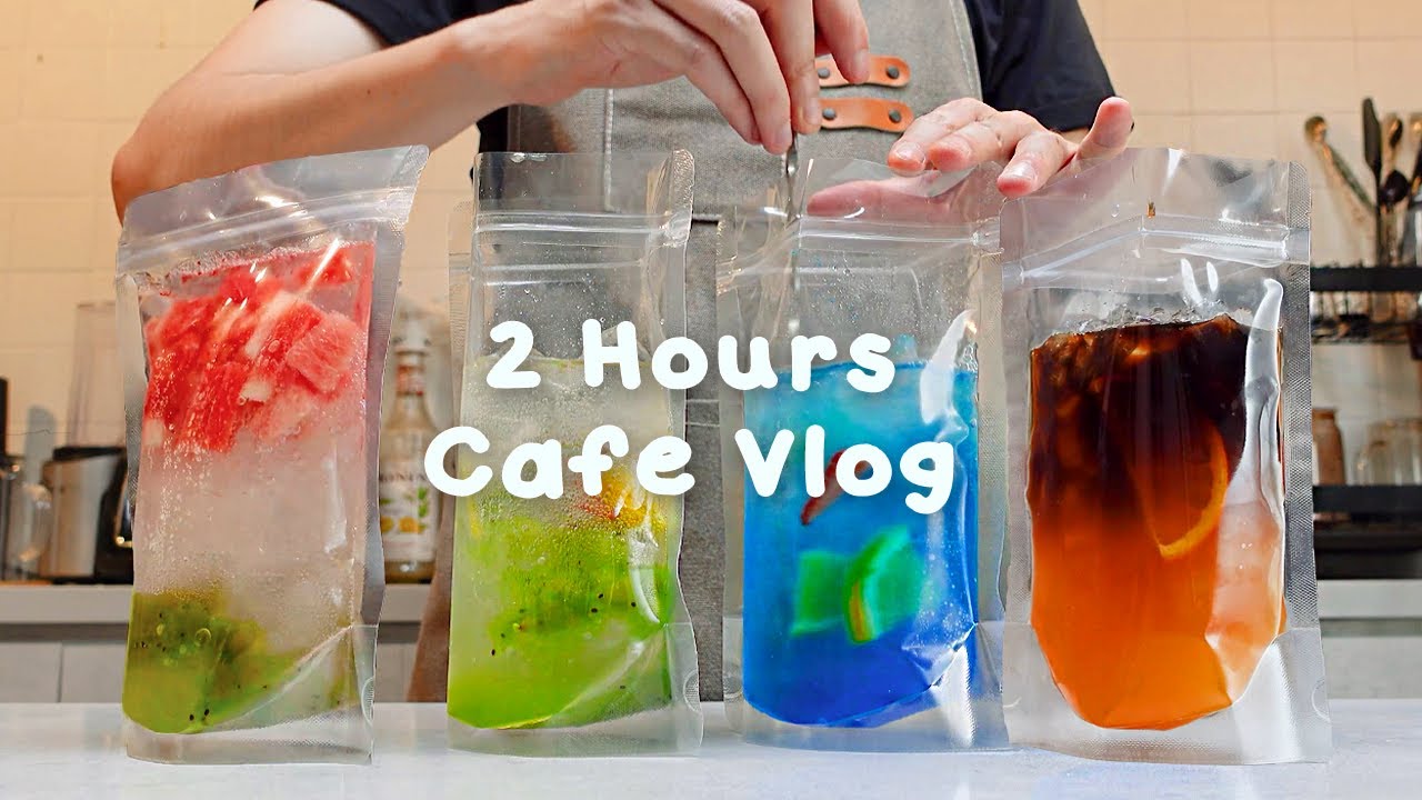🥃지치고 힘들 땐 음료 ASMR로 힐링해요/주중의 여유로움/2시간 모음🍑2 Hours Vlog/Cafe Vlog/ASMR/Tasty Coffee