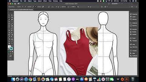 Swimsuit Flat for fashion design: Shading, stitch lines, and more. Very detailed! adobe illustrator