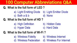 Computer Abbreviations Questions and Answers