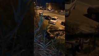 Guy jumps off roof onto couch