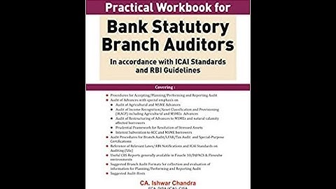 Practical Workbook for Bank Statutory Branch Auditors 2020 I Bank Audit 2020 I CA Satbir Singh