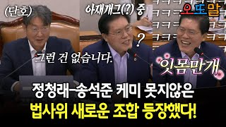 [현장영상] 정청래-송석준 케미 못지않은... 법사위 새로운 조합 등장했다!