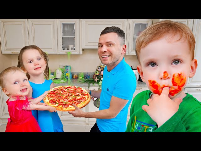 Five Kids Cooking Pizza with Baby Alex + more Funny Songs and Videos class=