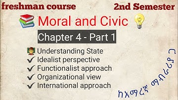 Moral and Civic | Chapter 4 Part 1 ------| State, Idealist perspective, Functionalist, International