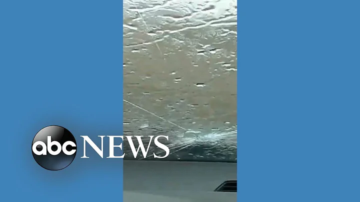 Large hailstones crack car windshield l ABC News