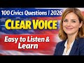 100 Civics Questions Random for US Citizenship Interview 2026 – Clear Voice, Easy to Listen &amp; Learn