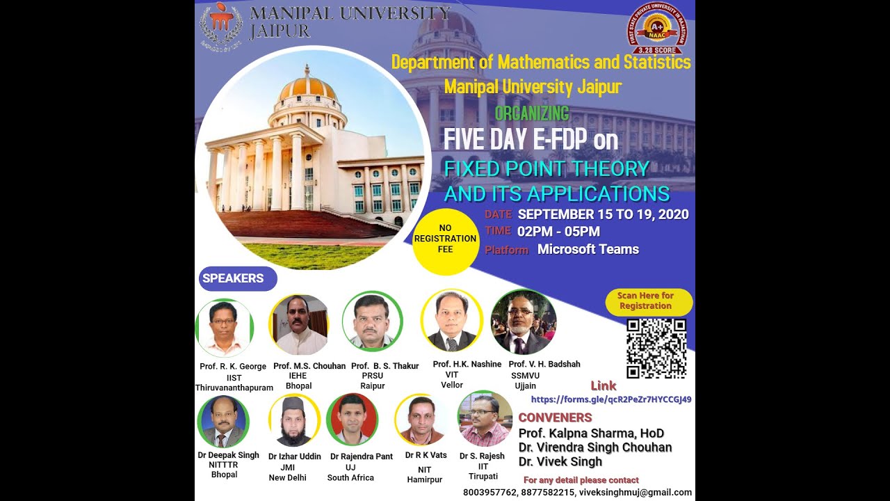 Day 1:  E-FDP on “FIXED POINT THEORY AND ITS APPLICATIONS”