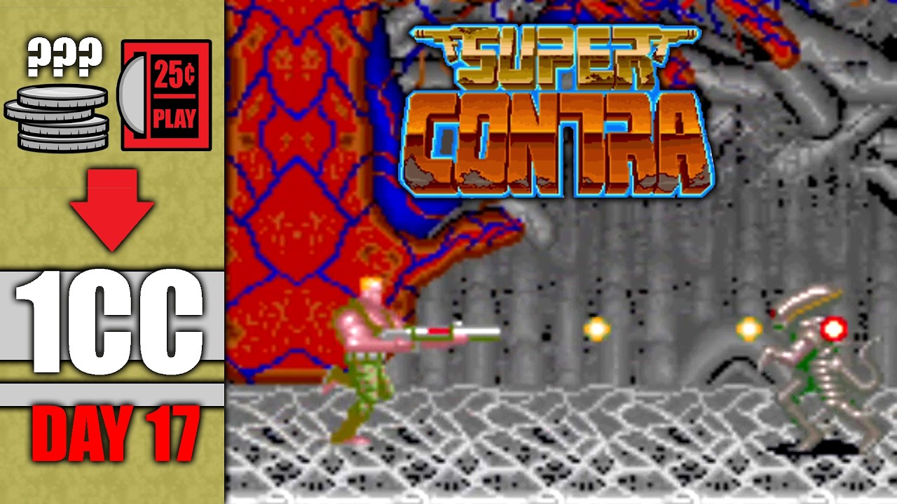 Can I Beat SUPER CONTRA on 1 Quarter?! A 1CC Journey (Day 17)