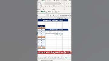 Sum of Largest 3 Values #excel #msexcel #shortsvideo #msexceltutorial #msexceltricks #ytshorts