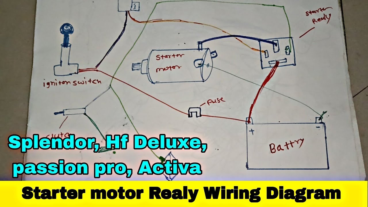 starter motor relay wiring diagram || starter motor circuit diagram ...